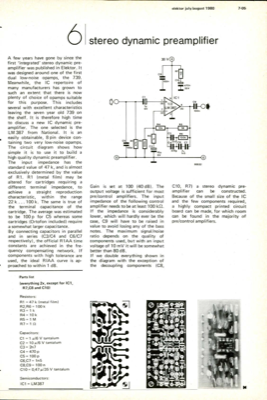 stereo dynamic preamplifier