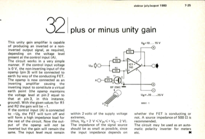 plus or minus unity gain